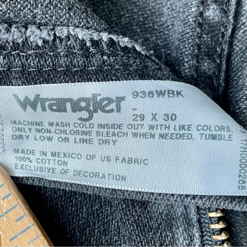 Vintage Wrangler Black Jeans Denim Pants Sz 29 x 30 Retro Cowboy Western - Picture 4 of 14